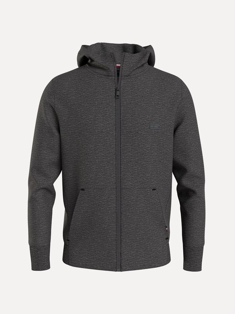 Férfi Tommy Hilfiger Solid tech zip Hoodies Szürke | HU 1250AHK